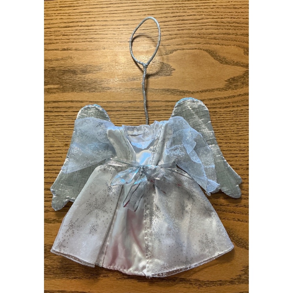 Build-A-Bear Workshop Angel Outfit White Silver Snowflake Dress Wings Halo Plush